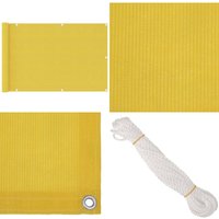 Balkon-Sichtschutz Gelb 90x400 cm hdpe - Balkon Sichtschutz - hdpe - Gelber Sonnenschutz - Balkon Markise - Winddurchlässiger Schirms - Home & Living von VIDAXL
