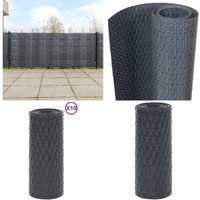 Balkon-Sichtschutze 10 Stk. Anthrazit 255x19 cm Poly Rattan - Balkonsichtschutz - Sichtschutz Balkon - Gartenzäune - Privacy Screen - Sonnenschutz von VIDAXL