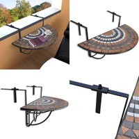 Balkonhängetisch Mosaik Terracotta und Weiß - Balkontisch - Hängetisch - Terrasse - Essbereich - Outdoor Möbel - Home & Living von VIDAXL