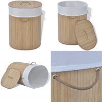 Vidaxl - Bambus-Wäschekorb Oval Natur - Wäschekorb - Wäschekörbe - Home & Living - Braun von VIDAXL