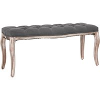 vidaXL Bank Leinen Massivholz 110x38x48 cm Dunkelgrau von VIDAXL