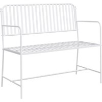 Bank Weiß Metall 103,5 x 51,5 x 90 cm Langlebig Gartenbank Vidaxl Bank Weiß Metall 103,5 x 51,5 x 90 cm Langlebig Gartenbank Vidaxl von VIDAXL