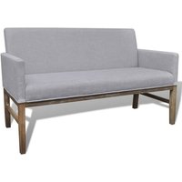 Bank mit Polsterung Stoff Kautschukholz Hellgrau Vidaxl Bank mit Polsterung Stoff Kautschukholz Hellgrau Vidaxl von VIDAXL