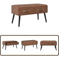 Bank mit Schubladen 80 cm Dunkelbraun Kunstleder - Sitzbank - Wohnzimmerbank - Kommode - Möbelstück - Kunstlederbank von VIDAXL