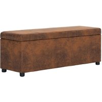 Vidaxl - Bank mit Staufach 116 cm Braun Wildleder-Optik Vidaxl - Bank mit Staufach 116 cm Braun Wildleder-Optik von VIDAXL
