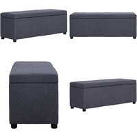 Bank mit Staufach 116 cm Dunkelgrau Polyester - Aufbewahrungsbox - Sitzbank - Möbel - Wohnzimmer Dekoration - Grau Sofa - Home & Living Bank mit Staufach 116 cm Dunkelgrau Polyester - Aufbewahrungsbox - Sitzbank - Möbel - Wohnzimmer Dekoration - Grau Sofa - Home & Living von VIDAXL