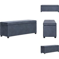 Bank mit Staufach 116 cm Grau Wildleder-Optik - Sitzbank - Wohnzimmer Dekoration - Aufbewahrungsbox - Grau - Wildleder Optik Bank mit Staufach 116 cm Grau Wildleder-Optik - Sitzbank - Wohnzimmer Dekoration - Aufbewahrungsbox - Grau - Wildleder Optik von VIDAXL