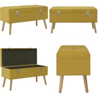 Bank mit Stauraum 80 cm Senfgelb Samt - Samtbank - Sitzbank - Flurbank - Beistelltisch - Vintage Möbel - Home & Living von VIDAXL