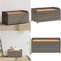 Vidaxl - Bank mit Stauraum Grau 100x50x52 cm Poly Rattan Akazienholz - Gartenzubehör - Gartenbank - Außenmöbel - Gartenstuhl - Balkonmöbel - Home & von VIDAXL