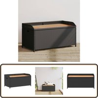 Vidaxl - Bank mit Stauraum Schwarz 100x50x52 cm Poly Rattan Akazienholz - Gartenzubehör - Gartenbank - Outdoor Möbel - Rattan Gartenmöbel von VIDAXL