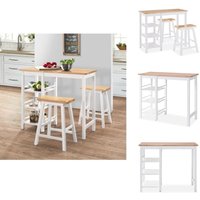 Bar Set 3 Stück mdf Weiß - Esszimmerstuhl - Barhocker - Holztisch - Tischset - Wohnzimmereinrichtung Bar Set 3 Stück mdf Weiß - Esszimmerstuhl - Barhocker - Holztisch - Tischset - Wohnzimmereinrichtung von VIDAXL
