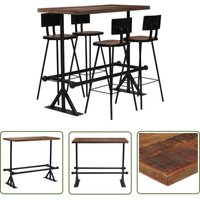 The Living Store Bar-Set 5-tlg. Altholz Massiv - Industrielles Design - Bartisch - Barhocker - Altholz - Vintage Möbel The Living Store Bar-Set 5-tlg. Altholz Massiv - Industrielles Design - Bartisch - Barhocker - Altholz - Vintage Möbel von VIDAXL