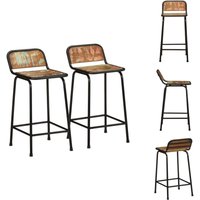 Vidaxl - Barhocker 2 Stk. 46x35,5x80 cm Altholz Massivholz - Barhocker - Barstuhl - Stuhl - Bistrostuhl von VIDAXL