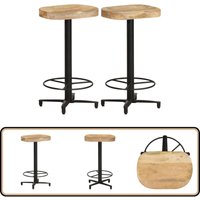 Barhocker 2 Stk. 66 cm Mango Massivholz - Barhocker - Mangoholz - Küchenhocker - Wohnzimmerdeko - Möbel von VIDAXL