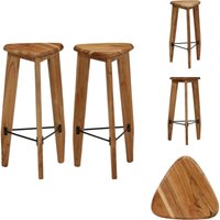 Vidaxl - Barhocker 2 Stk. Akazie Massivholz - Holz Barhocker - Barstühle - Akaziendesign - Industrielles Möbel - Küchenhocker von VIDAXL