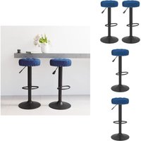 Barhocker 2 Stk. Blau Samt - Barhocker - Tresenhocker - Thekenhocker - Barstuhl von VIDAXL