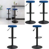 Barhocker 2 Stk. Blau Samt - Samtsitz - Barhocker Blau - Drehbares Bürostuhl - Höhenverstellbar - Küchenhocker - Home & Living von VIDAXL