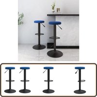 Barhocker 2 Stk. Blau Samt - Samtsitz - Barhocker Blau - Drehbares Bürostuhl - Höhenverstellbar - Küchenhocker von VIDAXL