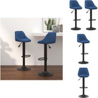 Barhocker 2 Stk. Blau Samt - Samtsitzpolster - Barhocker Blau - Drehbare Barstühle - Höhenverstellbarer Stuhl - Esstischsessel von VIDAXL