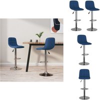 Vidaxl - Barhocker 2 Stk. Blau Stoff - Barstuhl - Barstühle - Drehstuhl - Drehstühle von VIDAXL