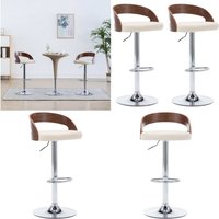 Barhocker 2 Stk. Cremeweiß Kunstleder und Bugholz - Barhocker - Küchenstühle - Esszimmerstühle - Cremefarbene Möbel - Designerstühle - Home & Living von VIDAXL