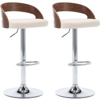 Barhocker 2 Stk. Cremeweiß Kunstleder und Bugholz - Vidaxl von VIDAXL