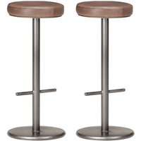 Barhocker 2 Stk. Distressed Braun Echtleder Vidaxl von VIDAXL