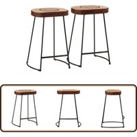 Vidaxl - Barhocker 2 Stk. Dunkelbraun 41x29x62 cm - Barhocker - Sitzhocker - Küchentischstuhl - Wohnzimmerstuhl - Designerstuhl von VIDAXL