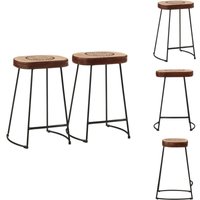 Vidaxl - Barhocker 2 Stk. Dunkelbraun 41x29x62 cm - Barhocker - Sitzhocker - Küchentischstuhl - Wohnzimmerstuhl - Designerstuhl von VIDAXL