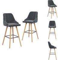 Barhocker 2 Stk. Dunkelgrau Samt - Samt Sessel - Barhocker - Küchenstuhl - Wohnzimmerstuhl - Dunkelgrau Barhocker 2 Stk. Dunkelgrau Samt - Samt Sessel - Barhocker - Küchenstuhl - Wohnzimmerstuhl - Dunkelgrau von VIDAXL