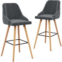 Barhocker 2 Stk. Dunkelgrau Samt vidaXL von VIDAXL