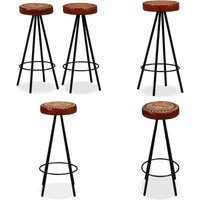 Barhocker 2 Stk. Echtleder - Industriel Style - Barhocker - Ledersitz - Stahluntergestell - Set Von 2 - Home & Living von VIDAXL