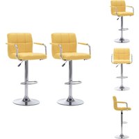 Barhocker 2 Stk. Gelb Stoff - Barhocker - Tresenhocker - Thekenhocker - Barstuhl von VIDAXL