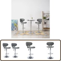 Barhocker 2 Stk. Grau Kunstleder - Barhocker - Küchenhocker - Esszimmerstühle - Drehbares Hocker - Hochwertige Möbel von VIDAXL