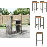 Barhocker 2 Stk. Grau Poly Rattan und Massivholz Akazie - Barhocker - Gartenmöbeln - Outdoor Möbel - Esszimmerstühle - Küchentisch Barhocker 2 Stk. Grau Poly Rattan und Massivholz Akazie - Barhocker - Gartenmöbeln - Outdoor Möbel - Esszimmerstühle - Küchentisch von VIDAXL