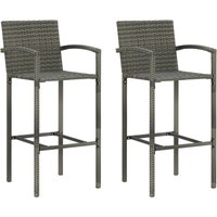 2er Set Barhocker,Barstuhl Grau Poly Rattan vidaXL von BONNEVIE