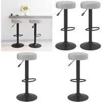 Barhocker 2 Stk. Grau Samt - Barhocker - Grau - Samt - Barstuhl - Höhenverstellbar - Home & Living Barhocker 2 Stk. Grau Samt - Barhocker - Grau - Samt - Barstuhl - Höhenverstellbar - Home & Living von VIDAXL