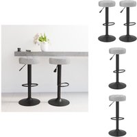 Barhocker 2 Stk. Grau Samt - Barhocker - Grau - Samt - Barstuhl - Höhenverstellbar Barhocker 2 Stk. Grau Samt - Barhocker - Grau - Samt - Barstuhl - Höhenverstellbar von VIDAXL