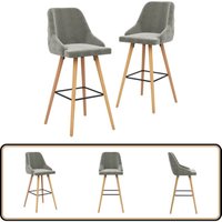 Barhocker 2 Stk. Hellgrau Samt - Samt Sessel - Barhocker - Küchenstuhl - Wohnzimmerstuhl - Grau von VIDAXL