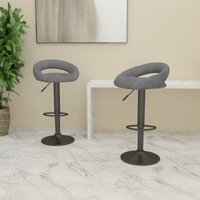 Vidaxl - Barhocker 2 Stk. Hellgrau Samt 505168 von VIDAXL