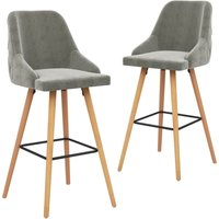 Barhocker 2 Stk. Hellgrau Samt Vidaxl von VIDAXL