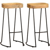 Barhocker 2 Stk. Mango Massivholz Vidaxl von VIDAXL
