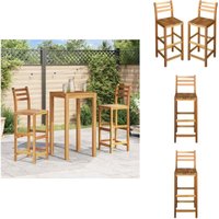 Vidaxl - Barhocker 2 Stk. Massivholz Akazie - Holz Barhocker - Akazientisch - Gartenstühle Outdoor - Balkon Möbel - Esszimmer Stuhl von VIDAXL
