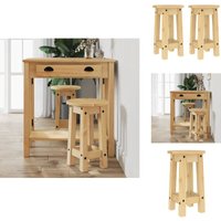 Barhocker 2 Stk. Massivholz Kiefer - Holz Barhocker - Küchenhocker - Barstühle - Kiefernholzmöbel - Rustic Furniture von VIDAXL