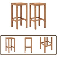 Barhocker 2 Stk. Massivholz Teak - Teak Barhocker - Holzmöbel - Barhocker Set - Küchenstühle - Gartenstühle Barhocker 2 Stk. Massivholz Teak - Teak Barhocker - Holzmöbel - Barhocker Set - Küchenstühle - Gartenstühle von VIDAXL