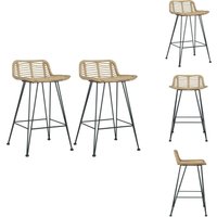 Vidaxl - Barhocker 2 Stk. Rattan Natur - Barhocker - Rattan Stuhl - Küchenstuhl - Bistrostuhl - Esstischstuhl von VIDAXL