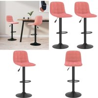 Vidaxl - Barhocker 2 Stk. Rosa Samt - Samtsessel - Rosa Sessel - Barhocker - Drehstühle - Küche Stuhl - Home & Living von VIDAXL