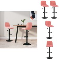 Vidaxl - Barhocker 2 Stk. Rosa Samt - Samtsessel - Rosa Sessel - Barhocker - Drehstühle - Küche Stuhl von VIDAXL