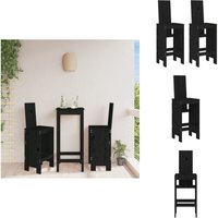 Barhocker 2 Stk. Schwarz 40x42x120 cm Massivholz Kiefer - Holz Barhocker - Gartenstuhl - Outdoor Möbel - Kiefernholzmöbel - Rustikal von VIDAXL