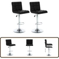 Barhocker 2 Stk. Schwarz Kunstleder - Barhocker - Küchenhocker - Sitzhocker - Hochstuhl - Schwarz von VIDAXL